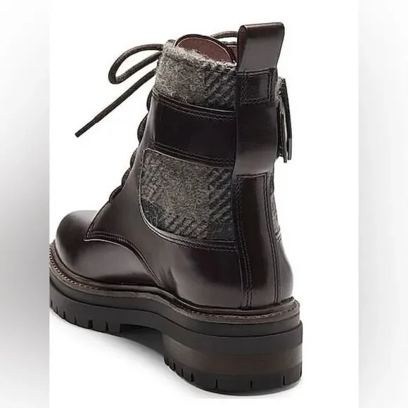 Louise Et Cie Saliha Chunky Brown Leather Lug sole moto chic Boot 11M/43 NWOB - Picture 2 of 10